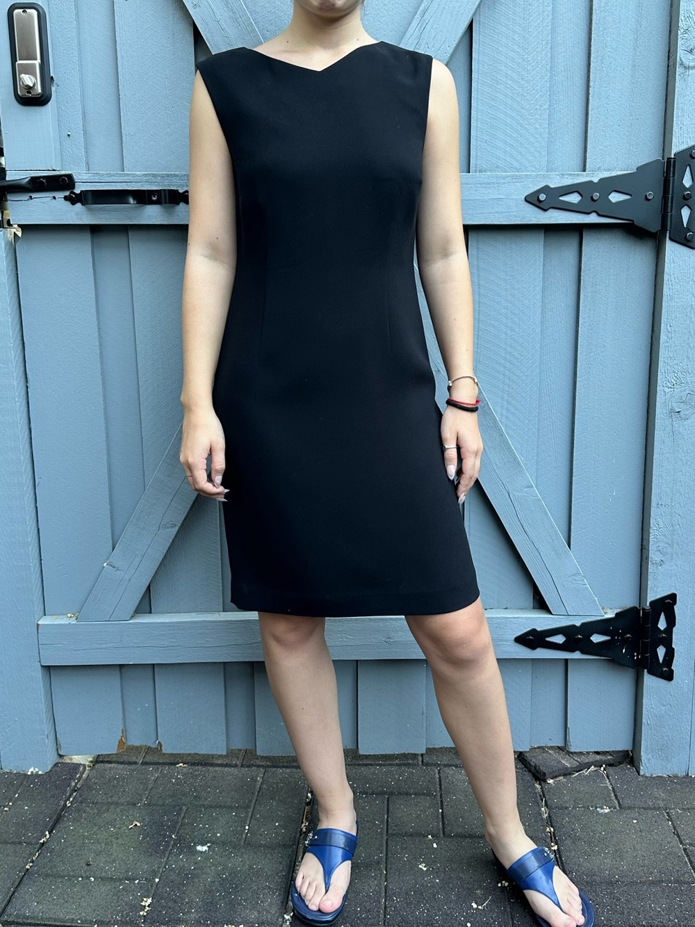 Vintage 90s Petite Sophisticate Black Sheath Dress Size 2P